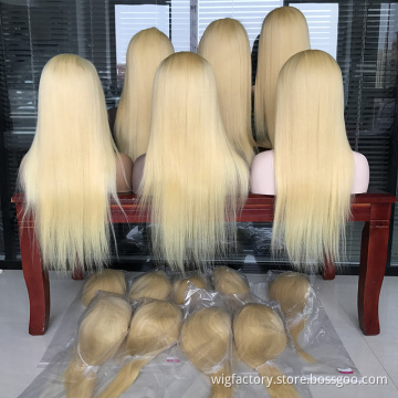 613 blonde 13*4 preplucked human hair wigs for white women raw indian hair lace front wig